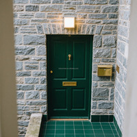 Puerta de Madera Moderna Moldeada de Color Verde Oscuro FULLSUMMER, Puerta de Entrada Principal de Madera, Puertas Interiores y Exteriores