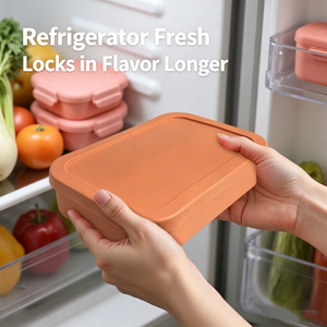 Boîte à bento en silicone de qualité alimentaire avec logo personnalisé, 4 compartiments, hermétique, vente en gros, fabrication OEM directe d'usine, conteneur pour préparation de repas - Product Image 4