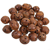 Kit de clochettes métalliques rouillées vintage rustiques en forme d'étoile, de gland et de cœur pour artisanat primitif, couronnes et décoration de maison de Noël