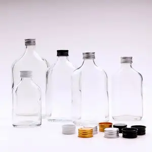 空200毫升250毫升平透明饮料玻璃瓶，用于威士忌伏特加康普茶烧瓶瓶用于冷酿冰咖啡