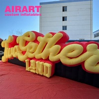 Mur de mots de lettre gonflable bricolage, ballon de fond de logo gonflable pour la publicité d'idées d'événements promotionnels
