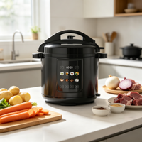 Cuisinière électrique multifonctionnelle 8-en-1 en acier inoxydable 6L avec affichage numérique LED et contrôle à une touche antiadhésif