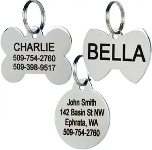 Gepersonaliseerde Rvs Para Sublimar Tekst Airtag Sleutelhanger Huisdier Accessoires Kraag Strikje Blank Hond Kat Tags Id Tag Huisdieren