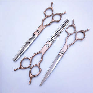 Ciseaux de toilettage pour animaux de compagnie en or rose, 7,0 pouces, tête droite, acier inoxydable 440C, polissage fin, usage beauté - Product Image 2