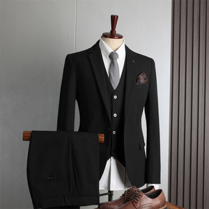 Costumes pour hommes 3 pièces, blazer, gilet, pantalon, costume d'affaires de mariage à simple boutonnage pour hommes - Product Image 3