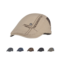 Haute Qualité Rétro Unisexe Coton Sergé Personnalisé Broderie Logo Respirant Gavroche Lvy Bérets Casquettes Sport Pêche Toutes Saisons