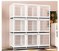 Cage d'élevage multi-niveaux de luxe en fer avec cloison pour chiens et chats, pliable, design durable, emballage en boîte, taille moyenne