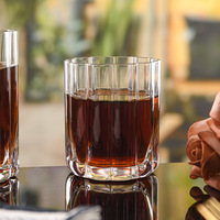 Verres à eau et à café glacé en cristal côtelé rétro sans plomb, idéaux pour la maison, les bars, les restaurants et les fêtes - Vente en gros