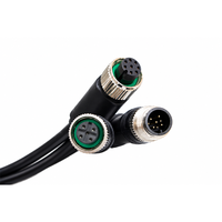 Connecteur de câble moulé directement M12 à code A, mâle, 12 broches, 17 broches, anti-corrosion pour liquide de refroidissement, huile de coupe, huile lubrifiante