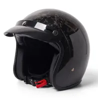 Coque de casque de moto demi-face en fibre de carbone résistante aux chocs, moulée par injection haute résistance pour la protection de sécurité des motards