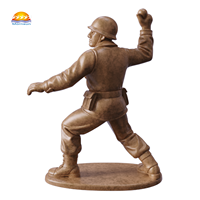 Statue de soldat américain de la Seconde Guerre mondiale en résine bronze sur mesure en gros, figurine militaire peinte artistiquement de haute qualité pour l'affichage et la collection