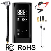 Démarreur de voiture d'urgence 12V avec compresseur d'air, démarreur de secours 1000A, charge rapide USB, gonfleur de pneus portable