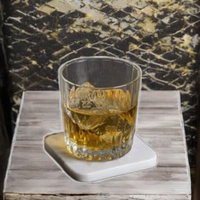 Sous-verre carré en pierre blanche écologique, design chinois traditionnel, pour bar et articles de bar à boire