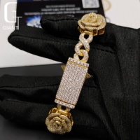 Bracelet en argent sterling S925 avec moissanite couleur D VVS1, motif fleur de rose, maillons cubains en forme de 8, passe le testeur de diamant, cadeau pour femmes et hommes