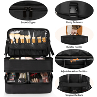 Valise de voyage à roulettes Relavel 2 en 1, grande capacité, sac de coiffeur, trousse de maquillage avec pochette pour pinceaux