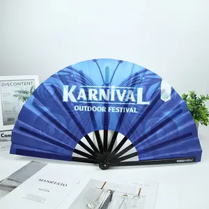 Promotionele Opvouwbare Handfans Plastic Frames Handheld Grote Fans Dansfan