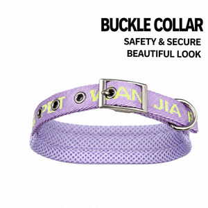 Collier pour chien en sangle jacquard personnalisée, anti-traction, respirant, avec doublure rembourrée, boucle à languette en métal vintage, trous réglables pour animaux de compagnie - Product Image 2