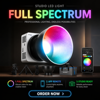 Pour HB80C 80W Mini Lumière Vidéo LED Continue RGB COB Température de Couleur 2500-8500K Batterie Intégrée 72Wh Contrôle par Application Charge Rapide PD
