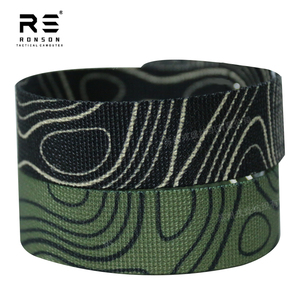 Địa hình màu đen và màu xanh lá cây ngụy trang 25mm/38mm Sling in Polyester băng vải cho túi chiến thuật và Ba lô - Product Image 1