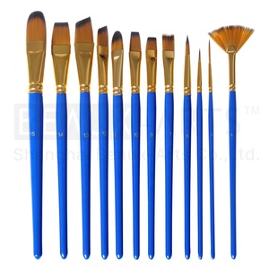 Juego de pinceles de pintura al óleo y acrílica, Set de 12 pinceles con funda de transporte para acuarela, acrílicos, pintura al óleo y a la cara - Product Image 3