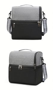 Camping Cooler Worksite Lunchbox Soft Shell Lunch Bag for Construction Sites Work and Everyday Use With Adjustable Strap Black - Product Image 2