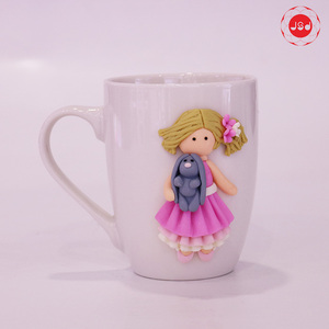 Thiết Kế Sáng Tạo 3D Gốm Polymer Đất Sét Mug Cô Gái Decal Gift Mug Handmade Thiết Kế Tùy Chỉnh - Product Image 4