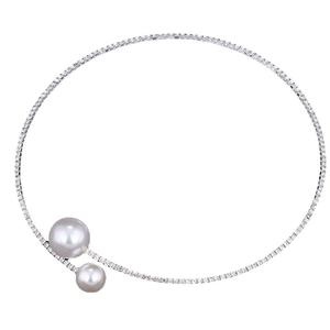 Pulsera de Moda con Perlas Blancas Brillantes, Ajustable, Collar Abierto, Joyería, Pulseras y Brazaletes - Product Image 5