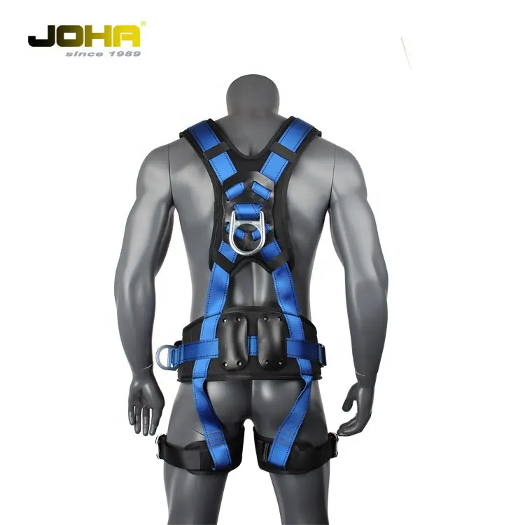 Fall protection 6 pcs d ring padded waist safety harness with positioning belt