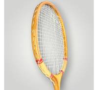 Raquette de tennis classique en bois, style vintage, avec cordage durable et poignée confortable