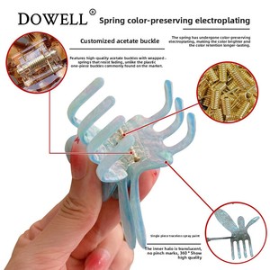 EASY 优雅蝴蝶设计醋酸纤维女式高端时尚半夹式发夹 - Product Image 4