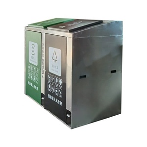 Contenedor de Basura Comunitario para Exteriores de 240L, de Acero Inoxidable, con Pedal, Doble Compartimento y Tapa para Clasificación de Residuos - Product Image 2