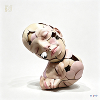 玻璃纤维艺术雕塑定制人体脸像和卡通人物雕像，用于商场展示装饰OEM ODM