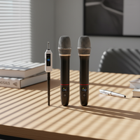 Deux micros UHF à condensateur cardioïde, microphones sans fil portatifs en métal, professionnels pour le chant, l'église, le karaoké, intérieur/extérieur