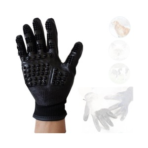Gants de bain pour animaux de compagnie Gratitude, noirs, à cinq doigts, pour le toilettage des chats et des chiens, avec picots de massage - Product Image 5