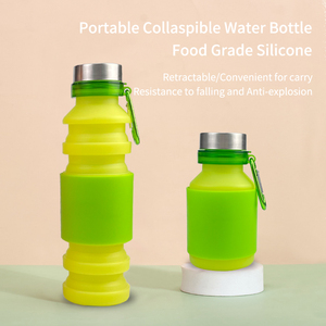 Bouteille d'eau pliable en silicone de 550 ml avec anneau central, tasse souple en silicone pliable, tasse d'eau de sport en silicone pour voyage - Product Image 4