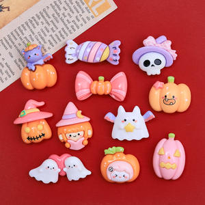 Halloween dibujos animados lindo cráneo cabeza calabaza caramelo fantasma encantos caja del teléfono basura decoraciones Diy zapatos flores accesorios para el cabello - Product Image 1