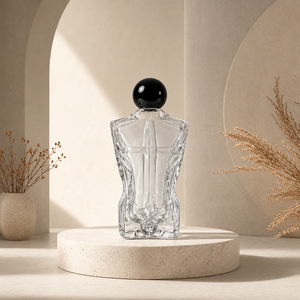 Botella de <span class=keywords><strong>Perfume</strong></span> de Vidrio Vacía de Lujo Estilo Árabe de 130 ml, Botella de Fragancia Corporal para <span class=keywords><strong>Hombre</strong></span> con Tapa Negra Plateada - Product Image 2