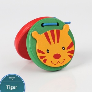 Juego de 6 Castañuelas de Madera con Forma de Animales de Dibujos Animados, Instrumentos Musicales Orff, Juguete Educativo para el Desarrollo de la Primera Infancia - Product Image 6