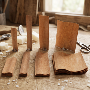 Mèches en bois pour bougies avec base métallique pour la fabrication de bougies, mèches en bois ondulées simples/doubles à vendre - Product Image 1
