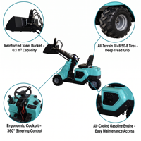 Chargeur à 3 roues à essence OEM ODM avec support de conception en 3 jours, vente en gros pour travaux de pavage résidentiel, de terrasses et de aménagement paysager