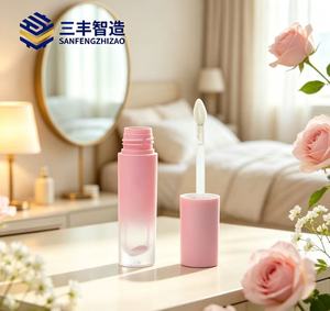 Custom Private Label Luxury Empty Gradient Pink Green Yellow <b>Lip</b> <b>Gloss</b> Frosted Tubes With Wand Brush - Product Image 1