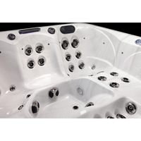 Bain à remous de luxe Balboa pour hôtel moderne Sunrans, avec 3 sièges et 2 chaises longues, pour l'extérieur, doté de jets d'air massants