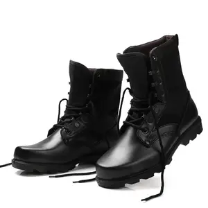 الأكثر مبيعًا نعل ناعم للرجال جلد أسود أحذية تدريب للمشي لمسافات طويلة أحذية صحراوية لارتداء العمل