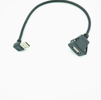Kabel Ekstensi USB A Female dan Type C Female Square Snap in Panel Mount untuk Dashboard Mobil, Kabinet, Enclosure, OEM
