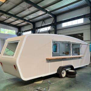 รถพ่วงครัวเคลื่อนที่ ตู้ขายอาหารริมทาง รถเข็นขายอาหารขนาดเล็กบนล้อ รถเข็นขายอาหารเคลื่อนที่สำหรับพ่อค้าแม่ค้าริมทาง - Product Image 3