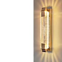 Lampe murale LED en cristal et acier inoxydable de luxe en gros pour salon et couloir, éclairage intérieur moderne