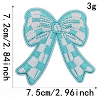 Vente en gros 7.5cm patch brodé fille femmes vêtements décoration fer sur coloré broderie arc patchs pour chapeau sac à dos