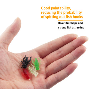 Señuelos de Pesca al aire libre, cebos de seis colores de 2,1 cm/0,7g, simulación colorida, cebo suave de Grillo, 50 Uds. - Product Image 4