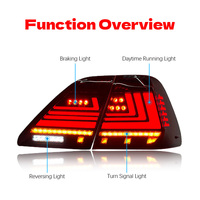 Feu arrière LED étanche robuste Zhengwo avec lentille transparente compatible Lexus LS430 2001 à 2006, remplacement direct OE