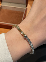 Nouveautés LUMINA Jewelry, bracelet à breloques en or Au750 pour femmes, bracelet en or véritable 18 carats, chaîne en or bicolore